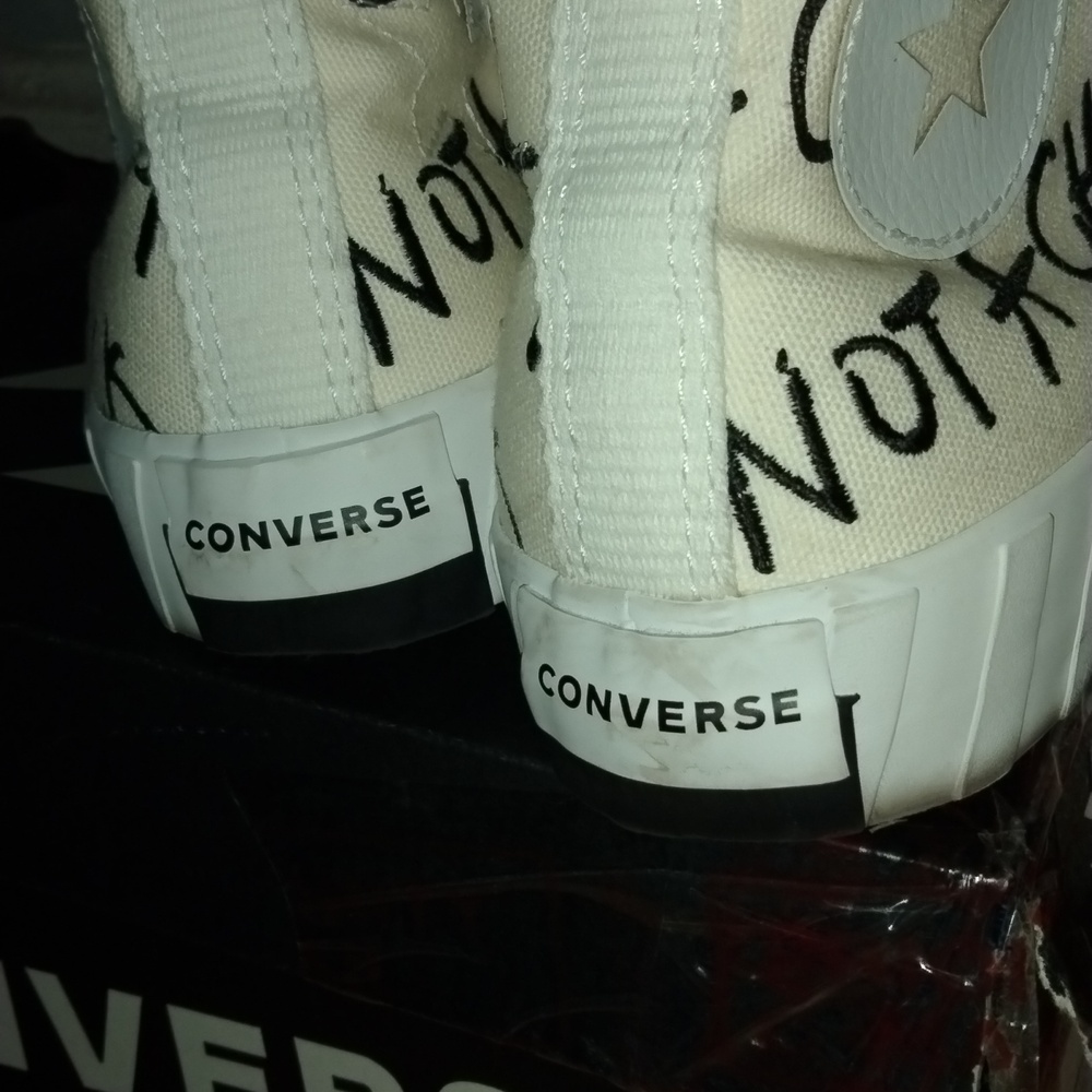 Converse High-Top Sneakers - White and Black Graffiti, Converse UNT1TL3D Hi - Picture 6 of 8